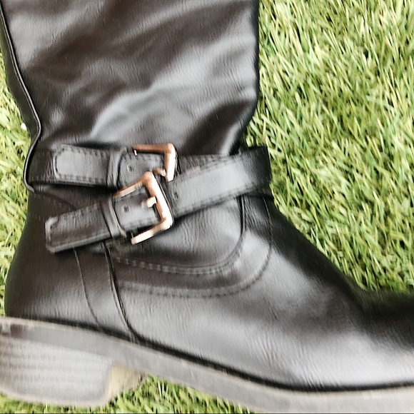 Soda Black buckled and zipper leather boots Size 1 - Picture 6 of 9